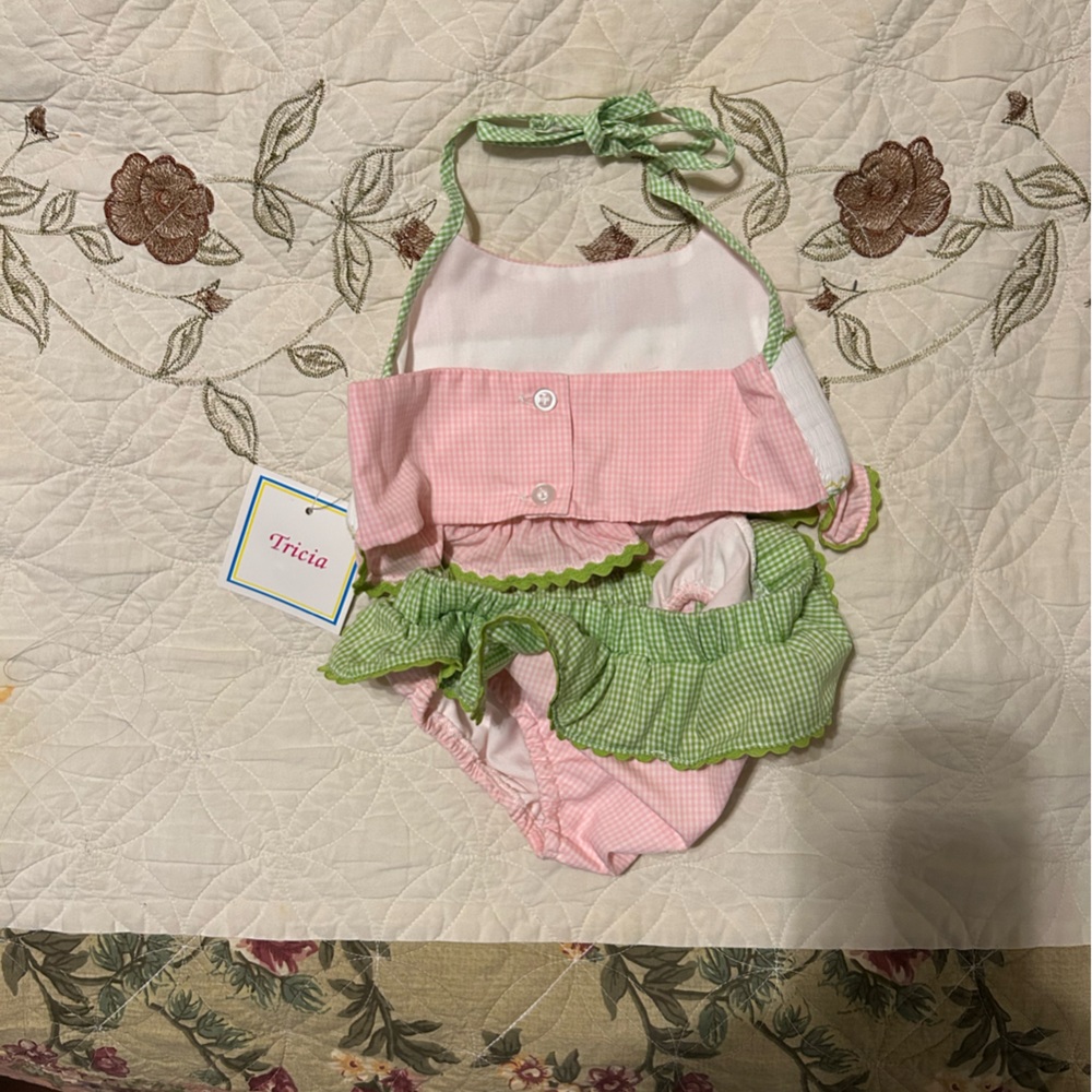Pink and Green Kids Gingham Set